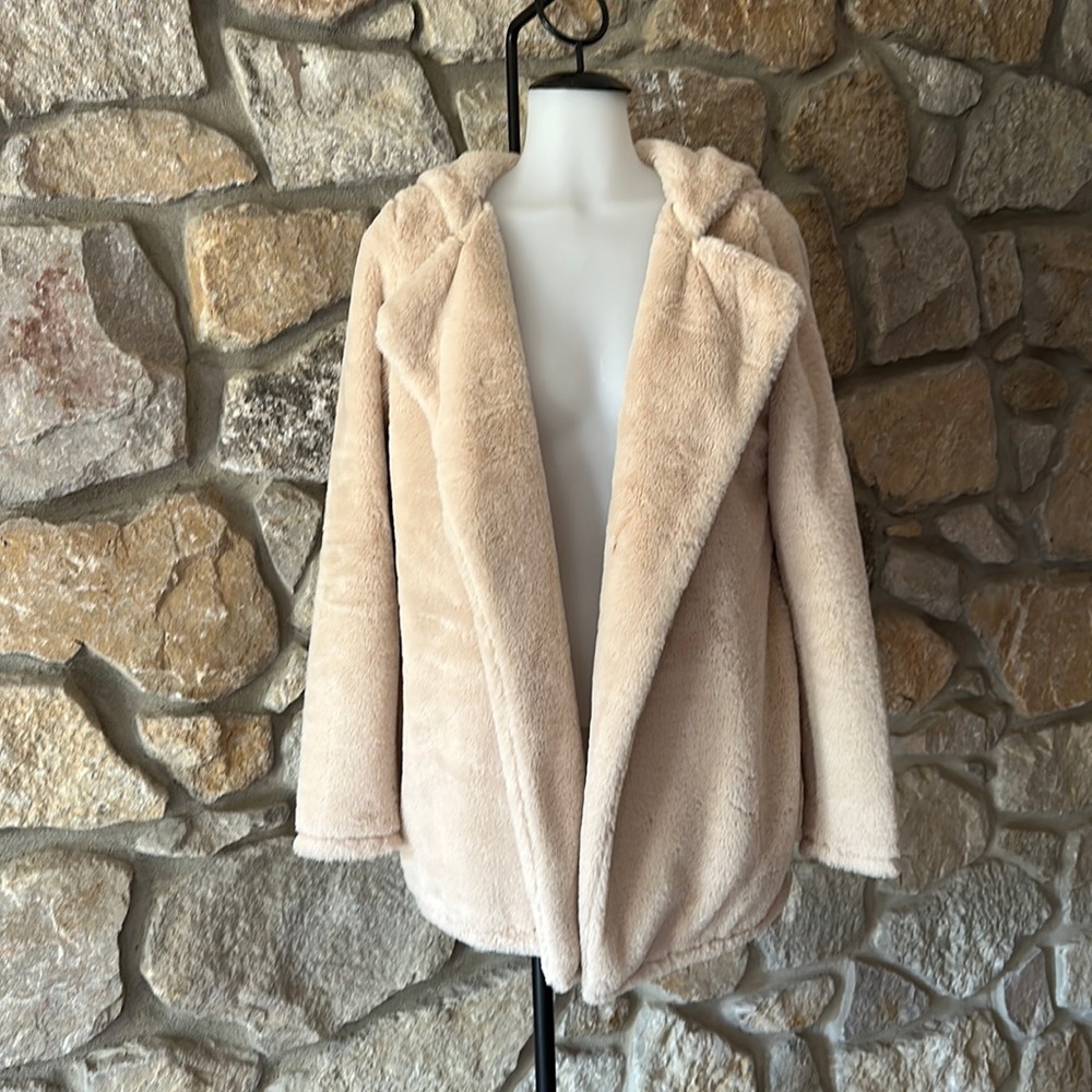 Brandy Melville faux fur hooded jacket/coat